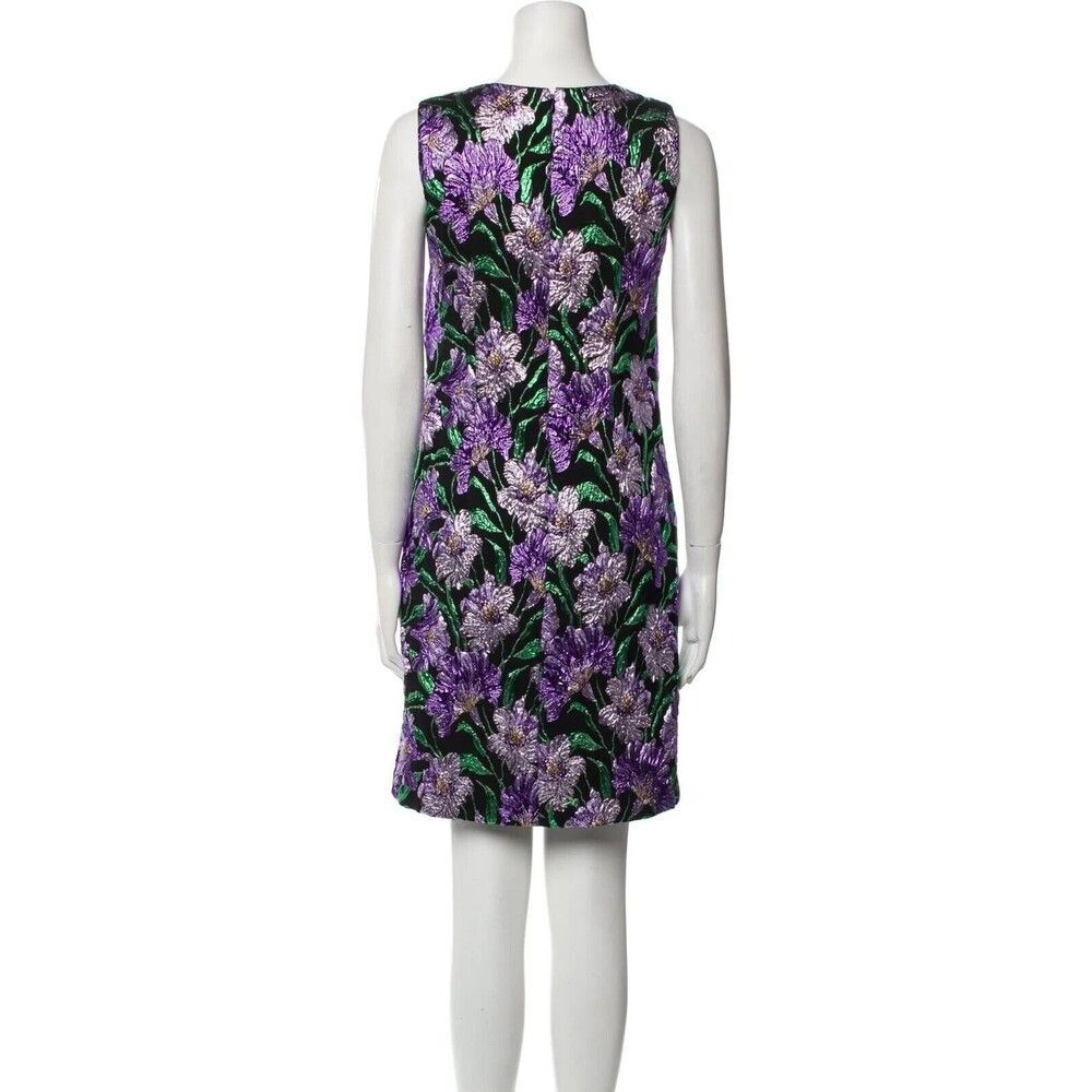 NWT.$4.5k Carolina Herrera Metallic Floral Brocade Shift Dress Sz 2 - Picture 11 of 16